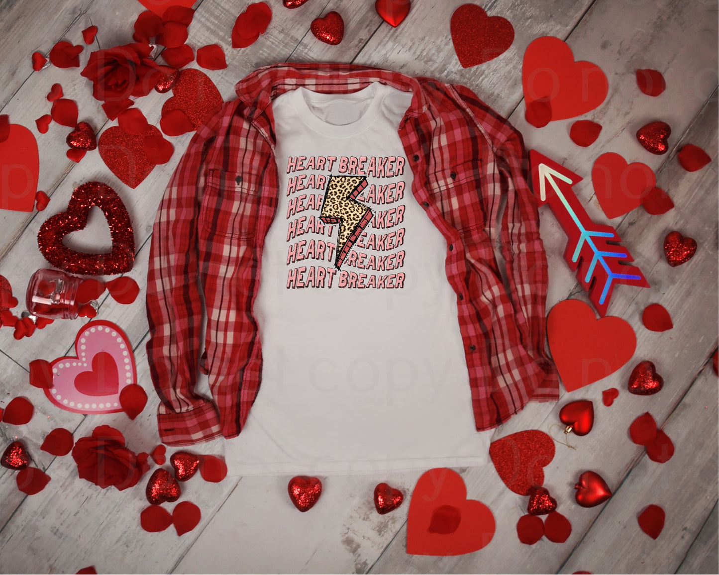 Heart breaker pink and leopard *DREAM TRANSFER* DTF