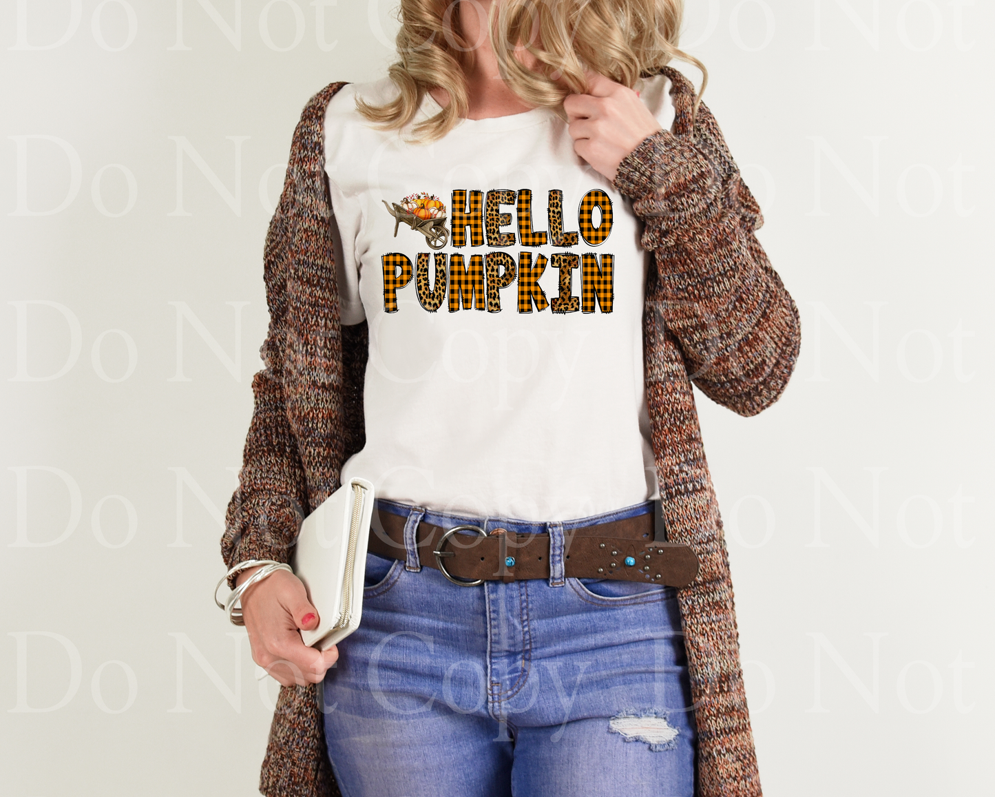 Hello pumpkin leopard plaid *DREAM TRANSFER* DTF
