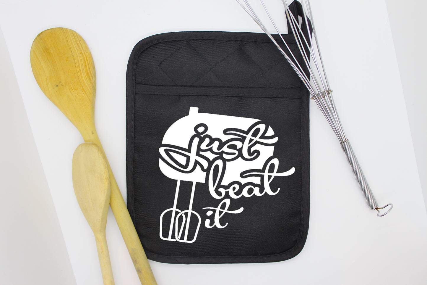 Just beat it - pot holder or towel size