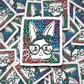 Leopard Easter bunny Die cut sticker 3-5 Business Day TAT