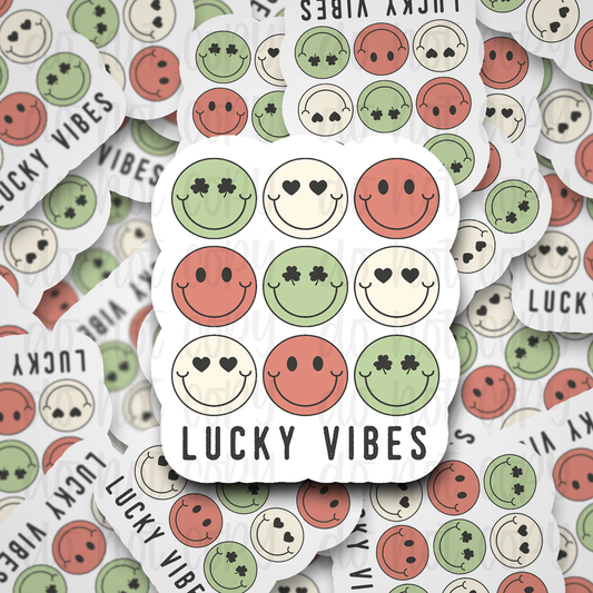 Lucky Vibes St. Patrick's Day Die cut sticker 3-5 Business Day TAT
