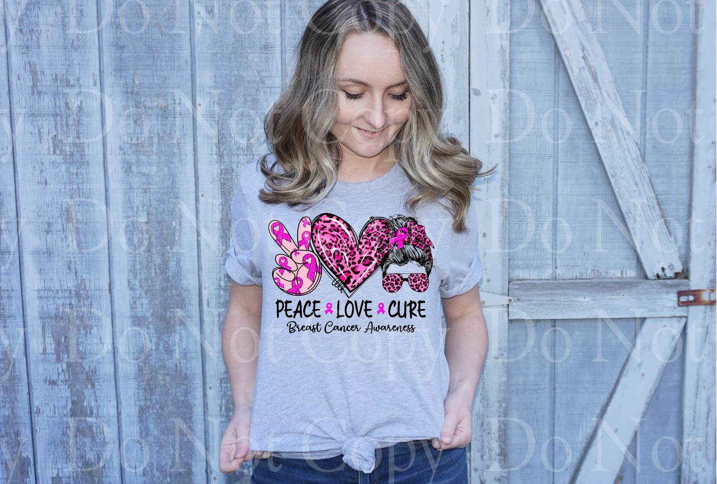Peace love cure Breast cancer *DREAM TRANSFER* DTF