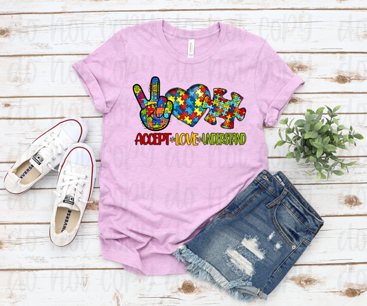 Peace love autism *DREAM TRANSFER* DTF