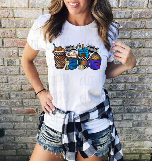Racing blue coffee cups *DREAM TRANSFER* DTF