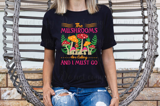 The mushrooms are calling and I must go Pink and orange *DREAM TRANSFER* DTF