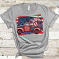 American patriotic truck with flag *DREAM TRANSFER* DTF
