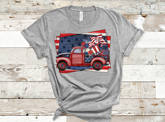 American patriotic truck with flag *DREAM TRANSFER* DTF